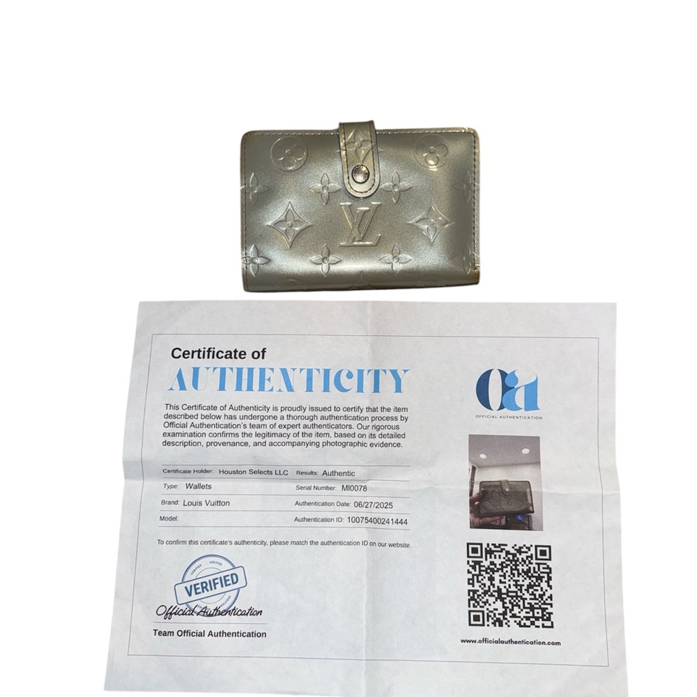 Louis Vuitton Metallic Silver Monogram Wallet
